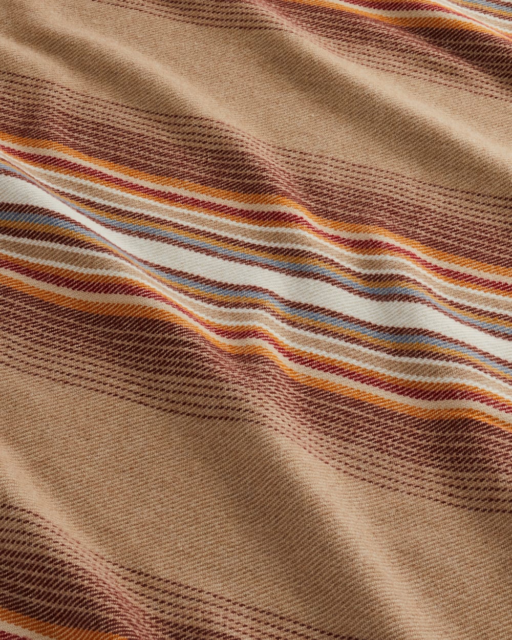 ALTERNATE VIEW OF ECO-WISE WOOL PLAID/STRIPE BLANKET IN SIENNA STRIPE image number 4