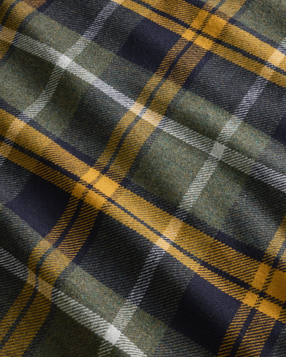 ALTERNATE VIEW OF ECO-WISE WOOL PLAID/STRIPE BLANKET IN OLIVE MIX image number 2