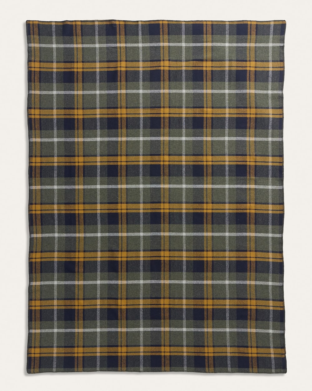 ALTERNATE VIEW OF ECO-WISE WOOL PLAID/STRIPE BLANKET IN OLIVE MIX image number 3