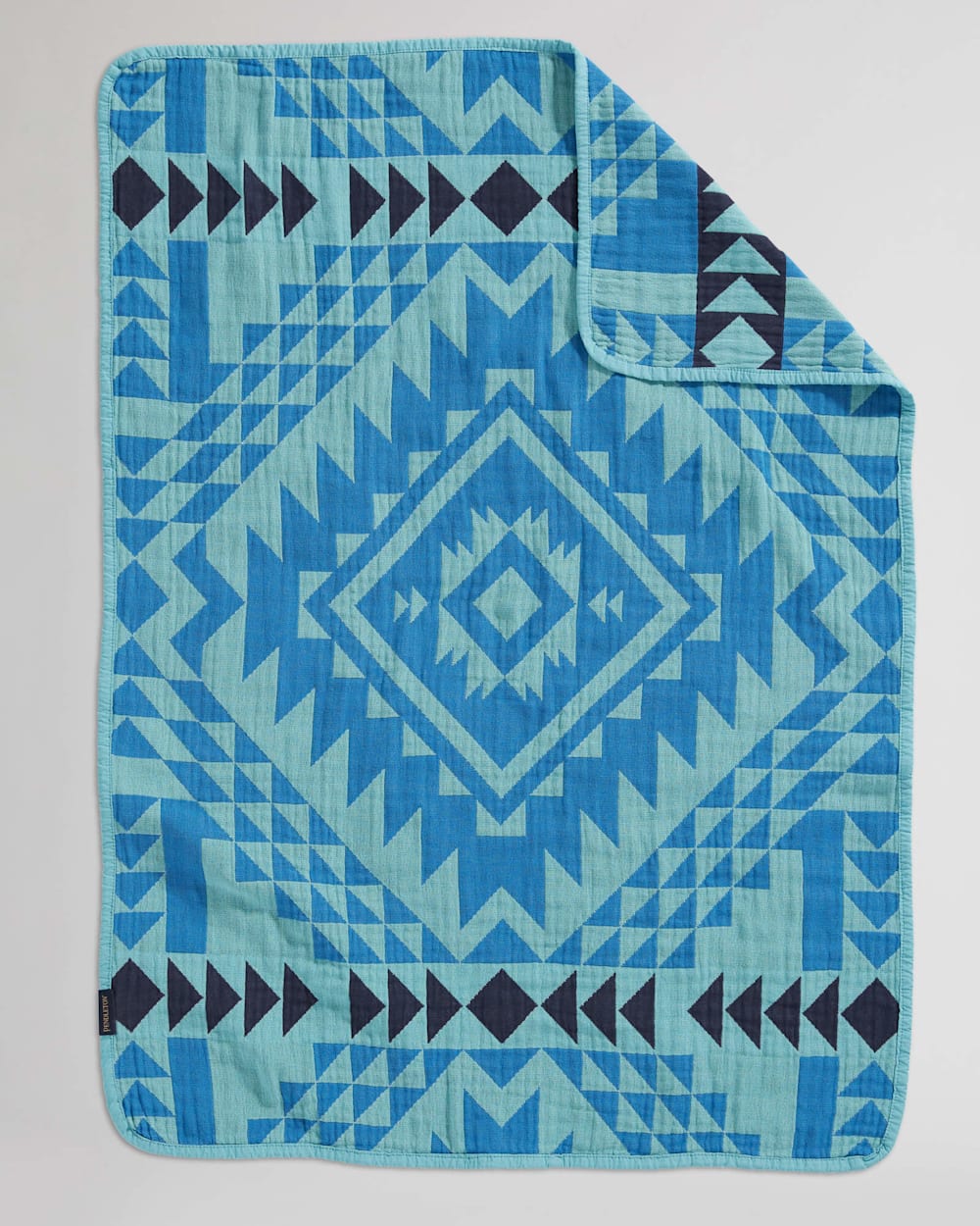 ALTERNATE VIEW OF SMITH ROCK ORGANIC COTTON BABY BLANKET IN OCEAN image number 2