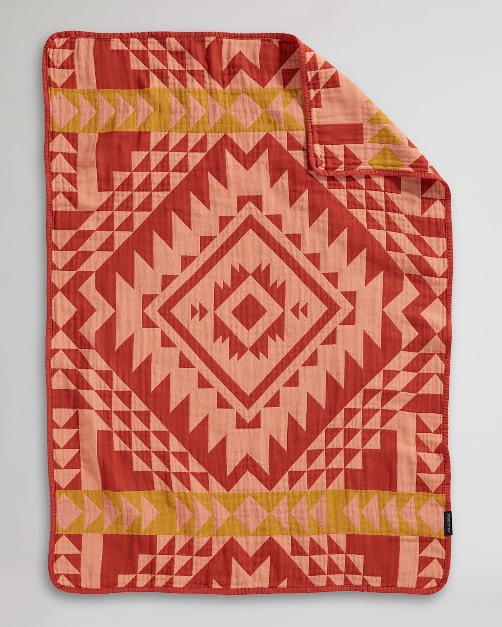 SMITH ROCK ORGANIC COTTON BABY BLANKET IN CLAY image number 1