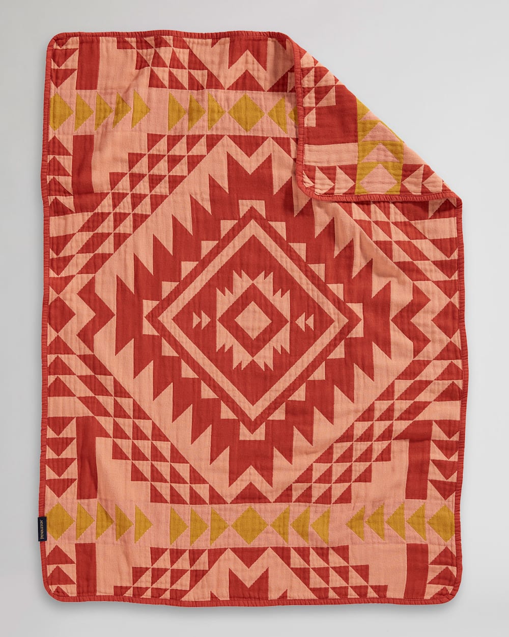 ALTERNATE VIEW OF SMITH ROCK ORGANIC COTTON BABY BLANKET IN CLAY image number 2