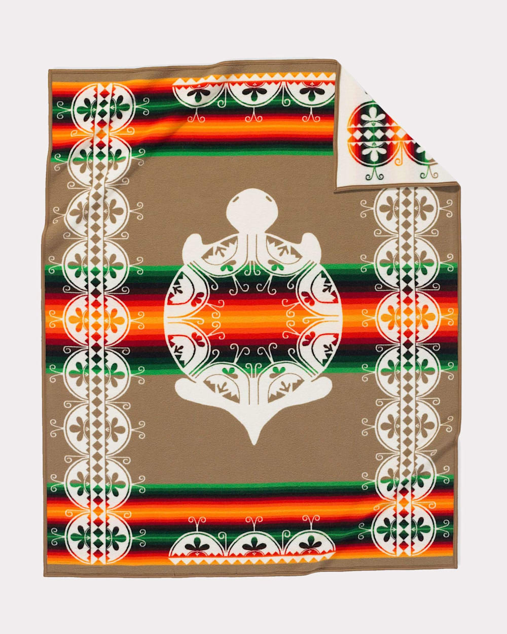 ADDITIONAL VIEW OF CREATION TURTLE BLANKET IN WHITE MULTI image number 2