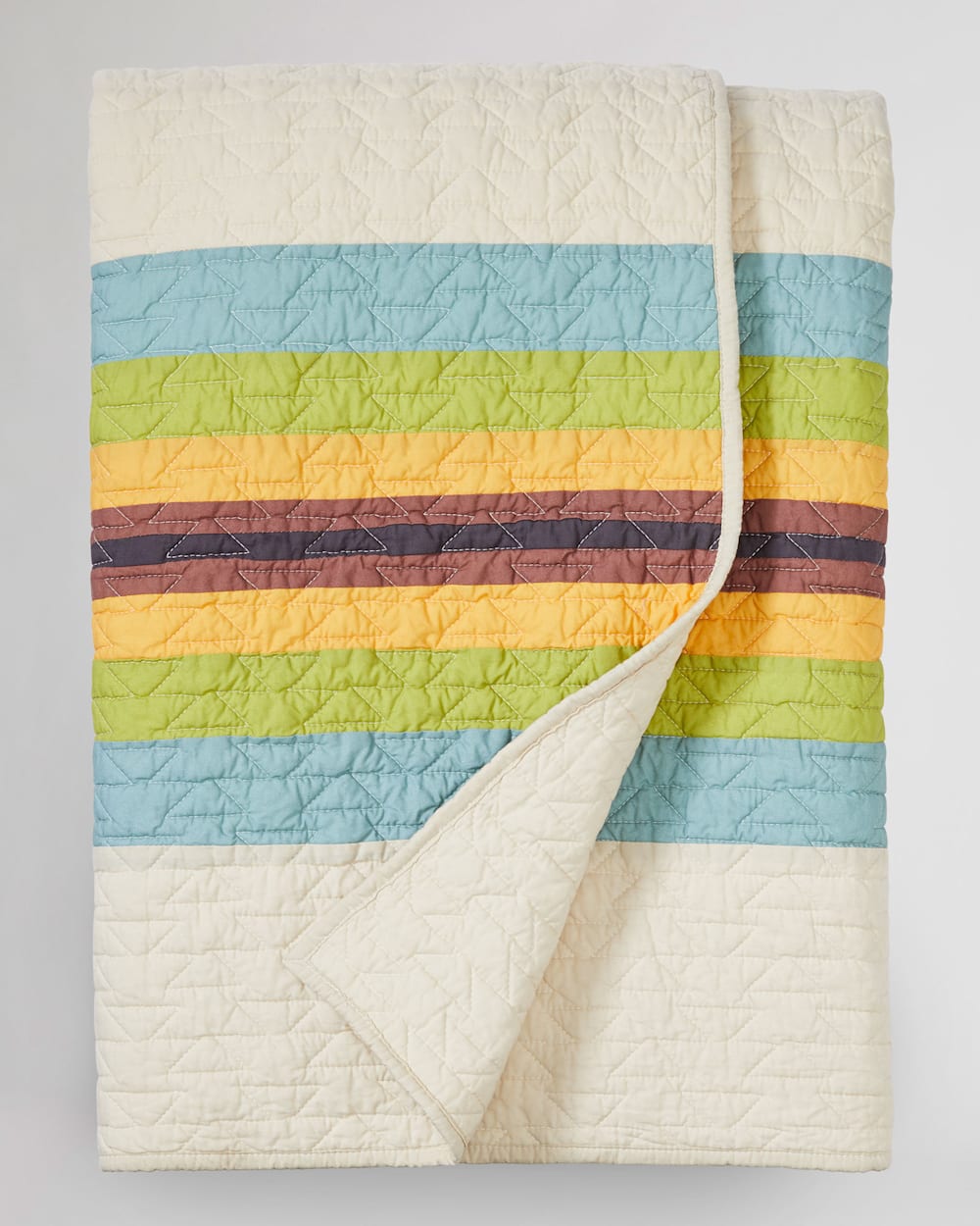 ALTERNATE VIEW OF FALCON COVE PIECED QUILT IN TAN MULTI image number 2