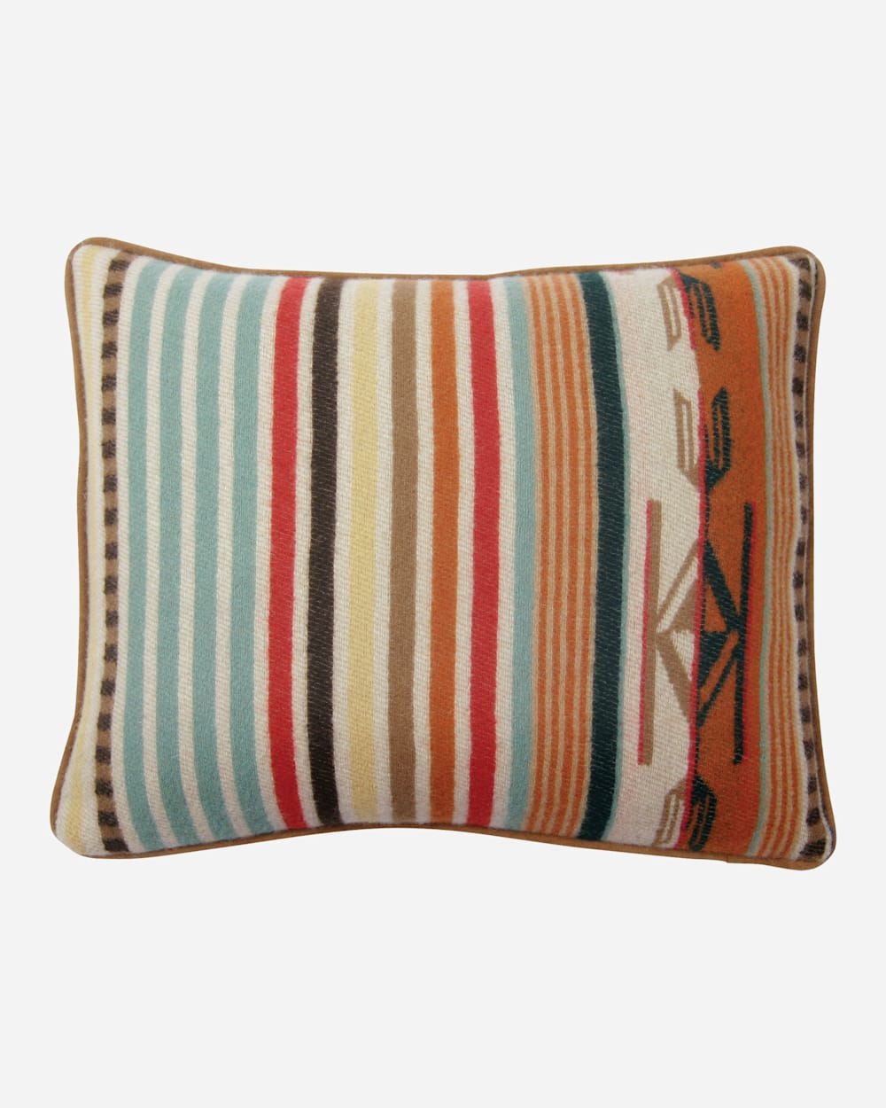 CHIMAYO TOSS PILLOW IN CORAL/AQUA STRIPE image number 1