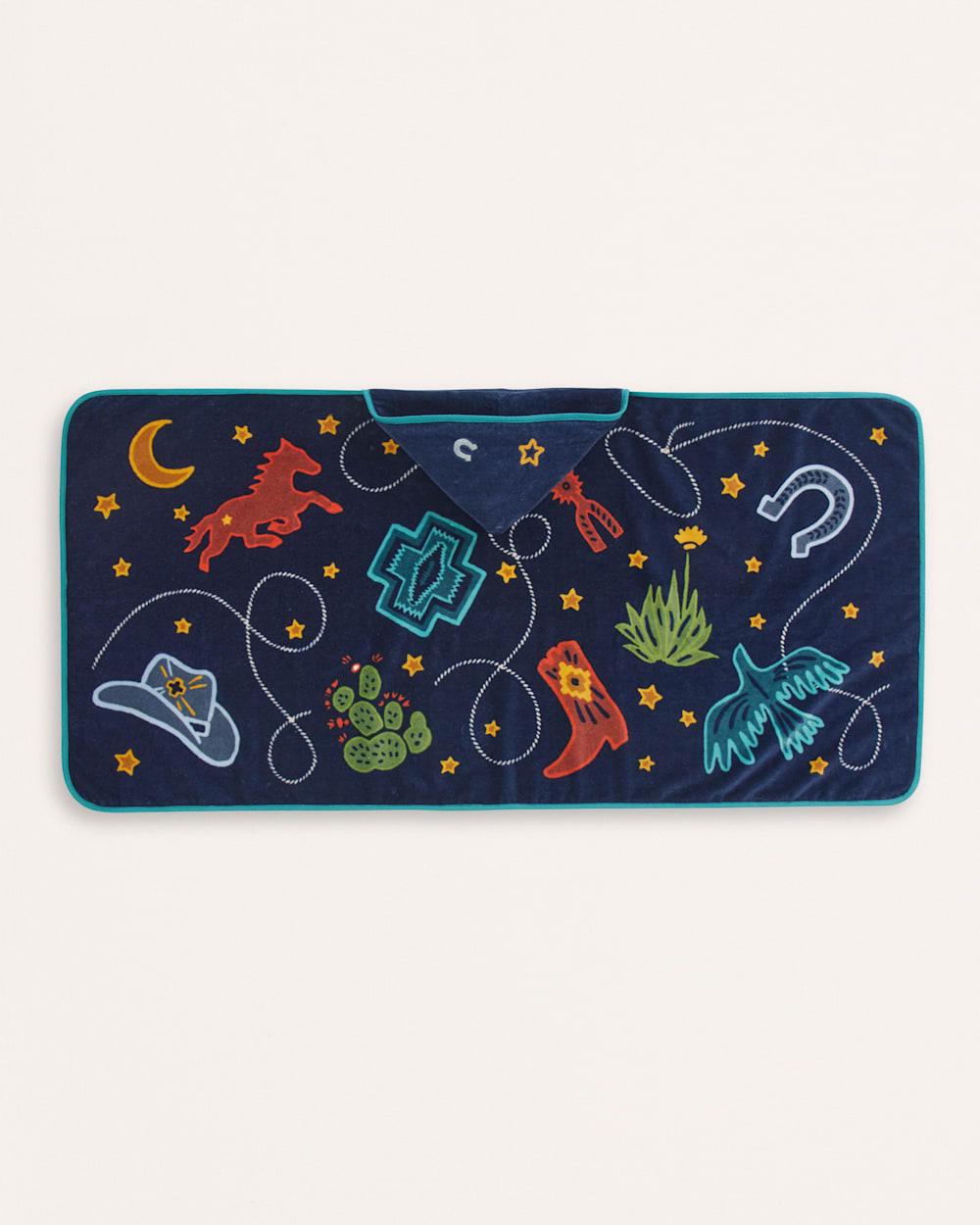 COSMIC RODEO HOODED BABY TOWEL IN BLUE MULTI image number 1