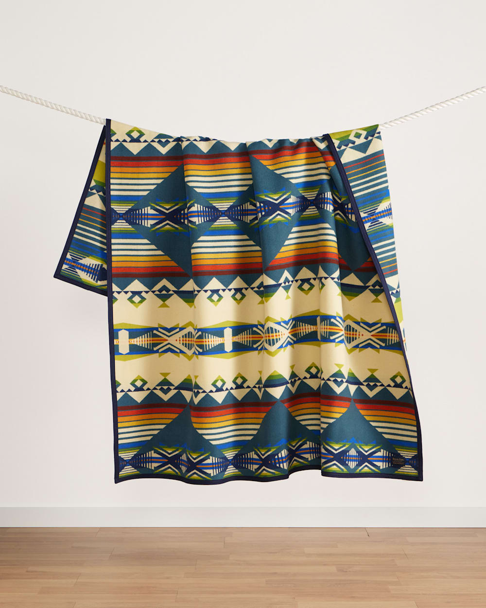 ALTERNATE VIEW OF CREEKSIDE BLANKET IN BLUE MULTI image number 5