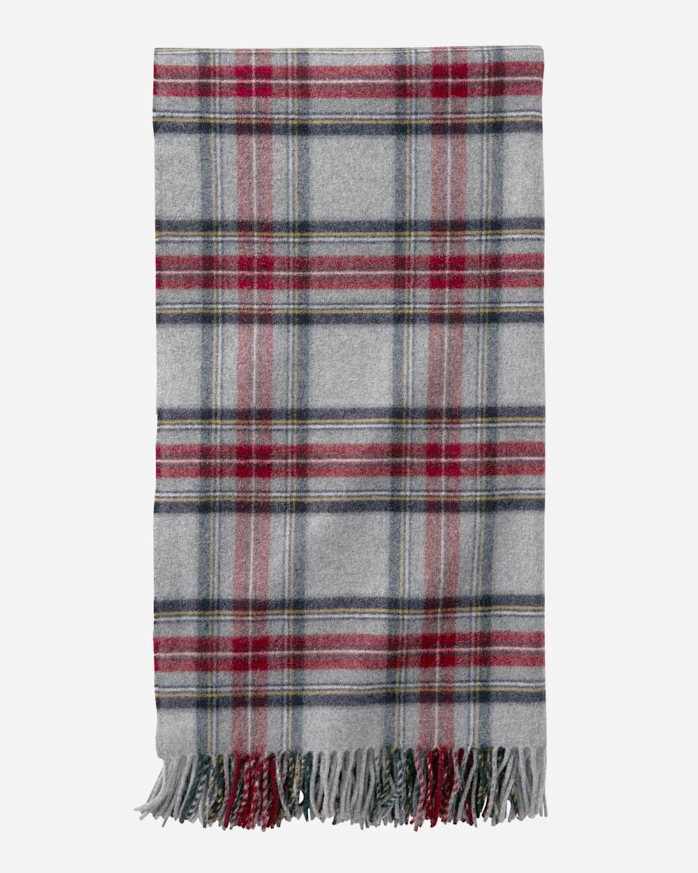 PLAID 5TH AVENUE MERINO THROW IN GREY STEWART image number 1