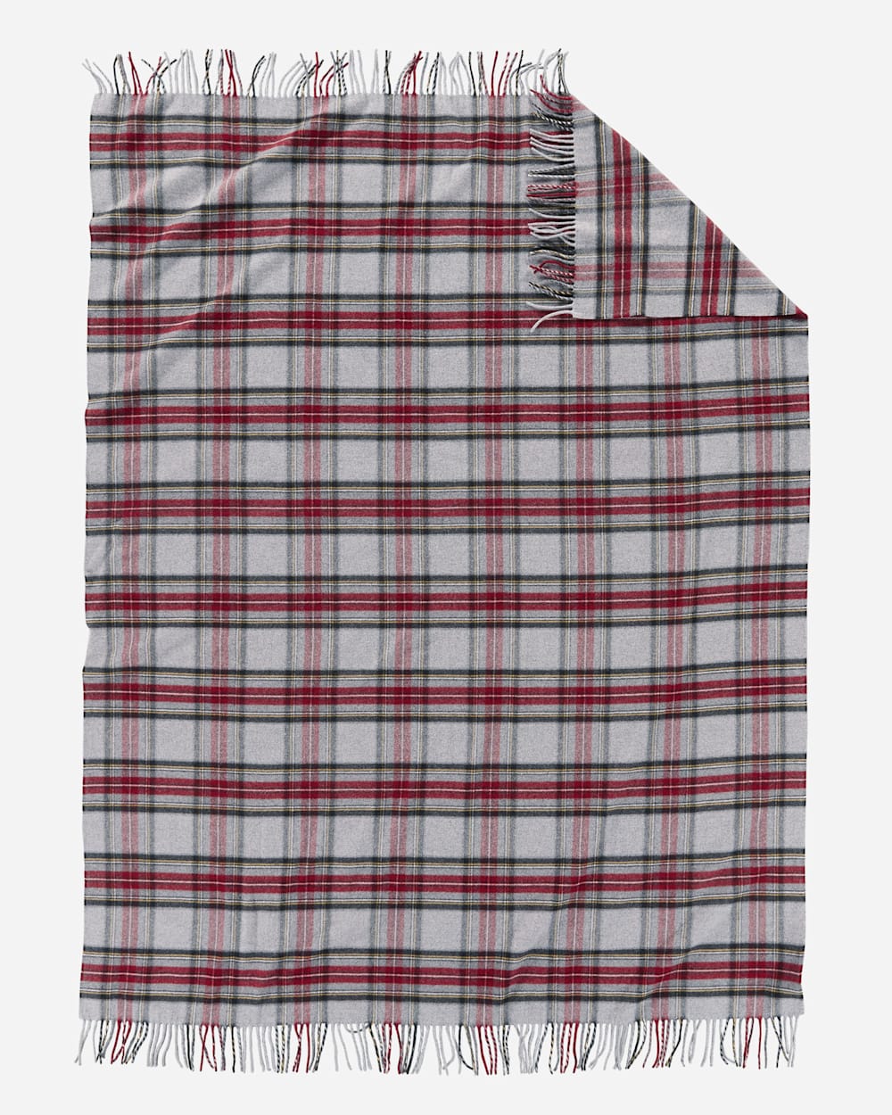 ADDITIONAL VIEW OF PLAID 5TH AVENUE MERINO THROW IN GREY STEWART image number 2