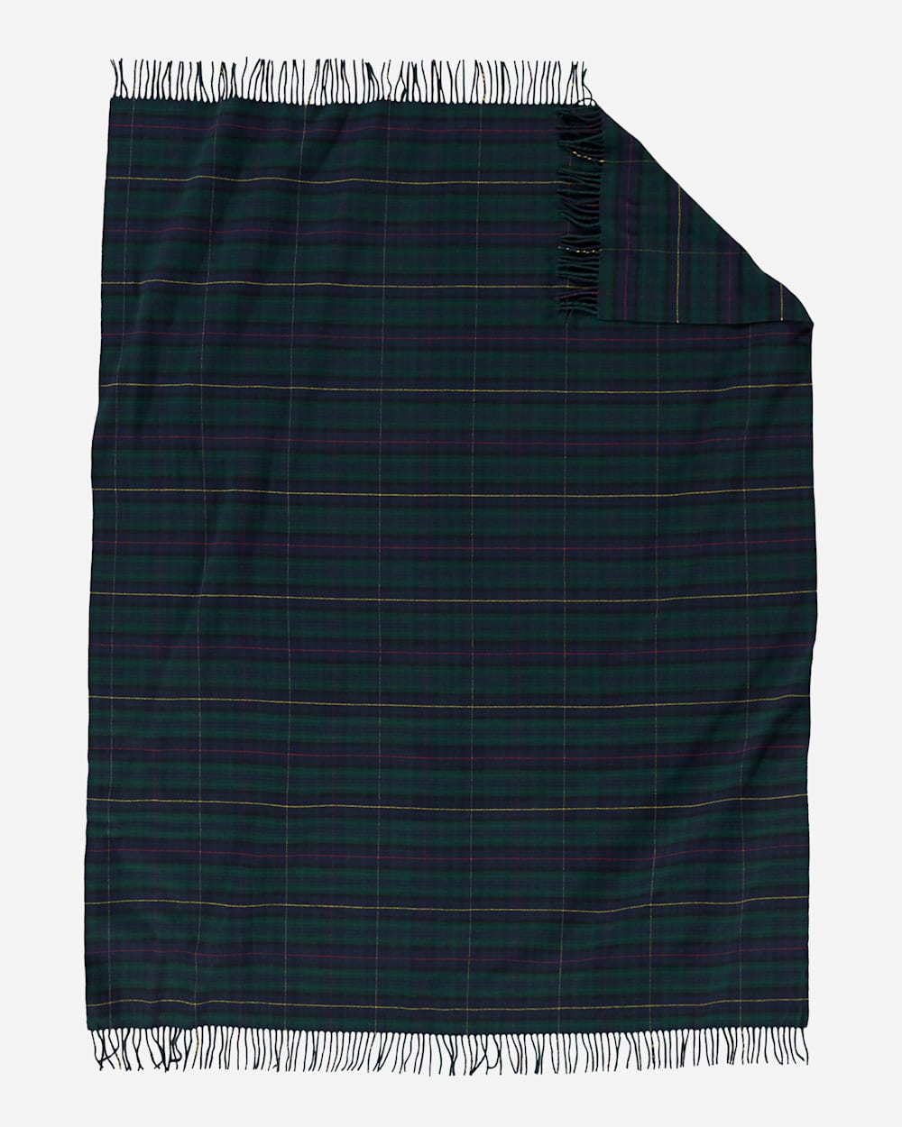 PLAID 5TH AVENUE MERINO THROW IN GREEN ALBANY TARTAN image number 2