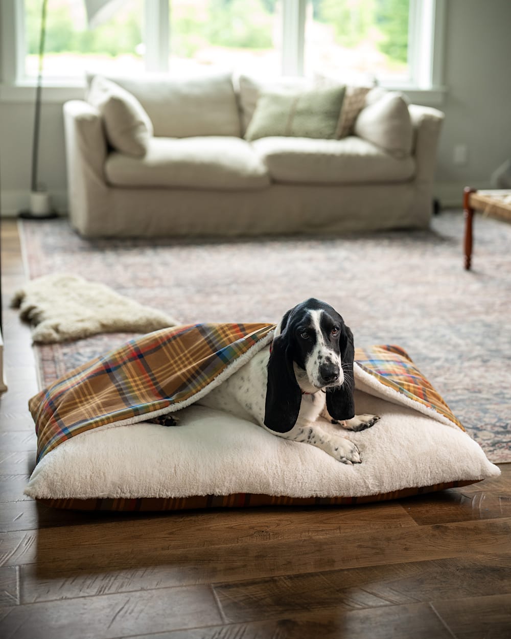 ALTERNATE VIEW OF DESERT PLAID BURROW PET BED IN DESERT PLAID image number 2