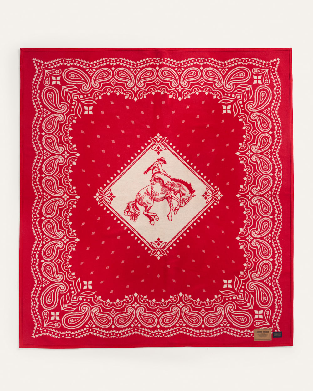 ALTERNATE VIEW OF RODEO SPIRIT BLANKET IN RED image number 3