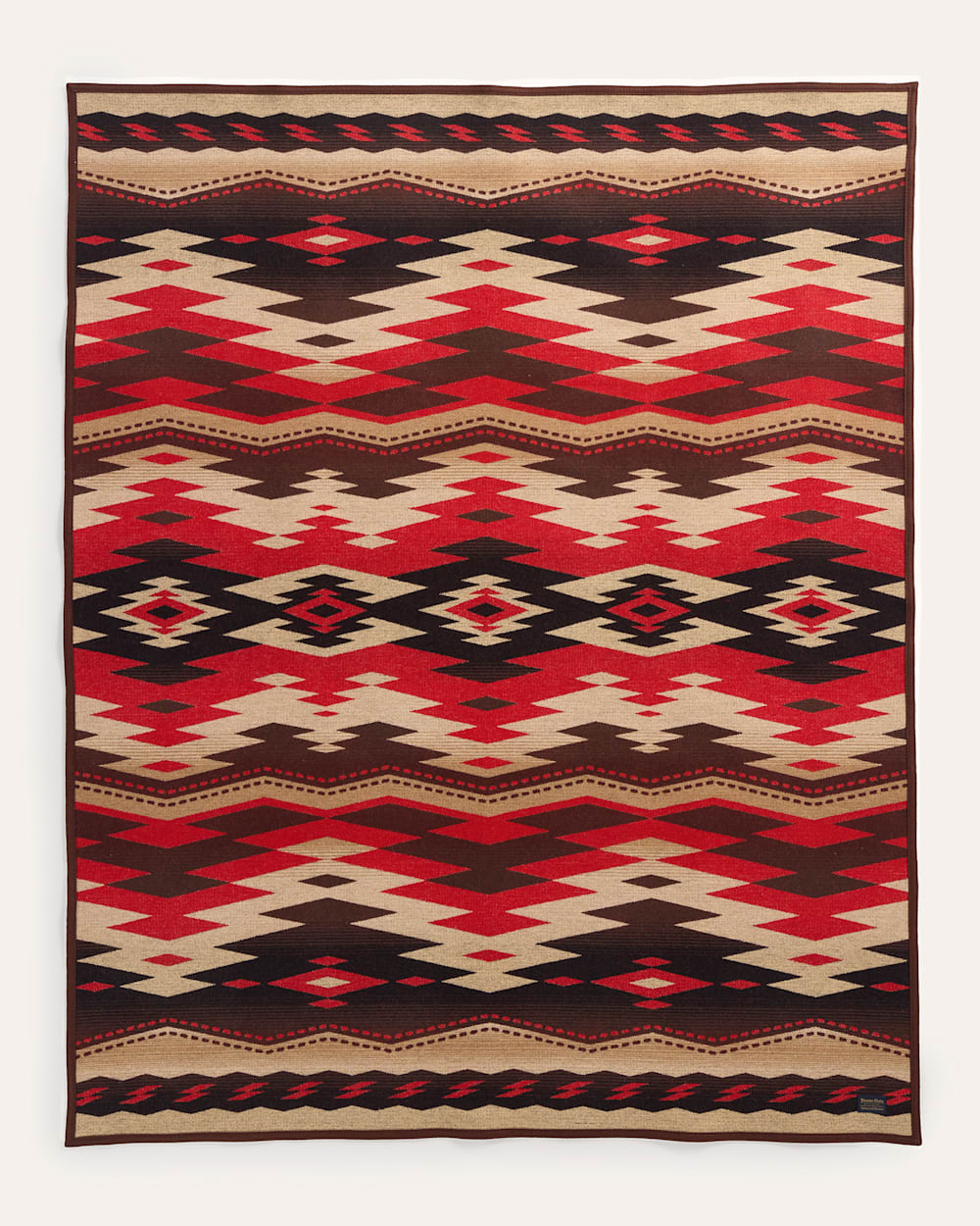 ALTERNATE VIEW OF CROWN POINT BLANKET IN RED/BROWN image number 3