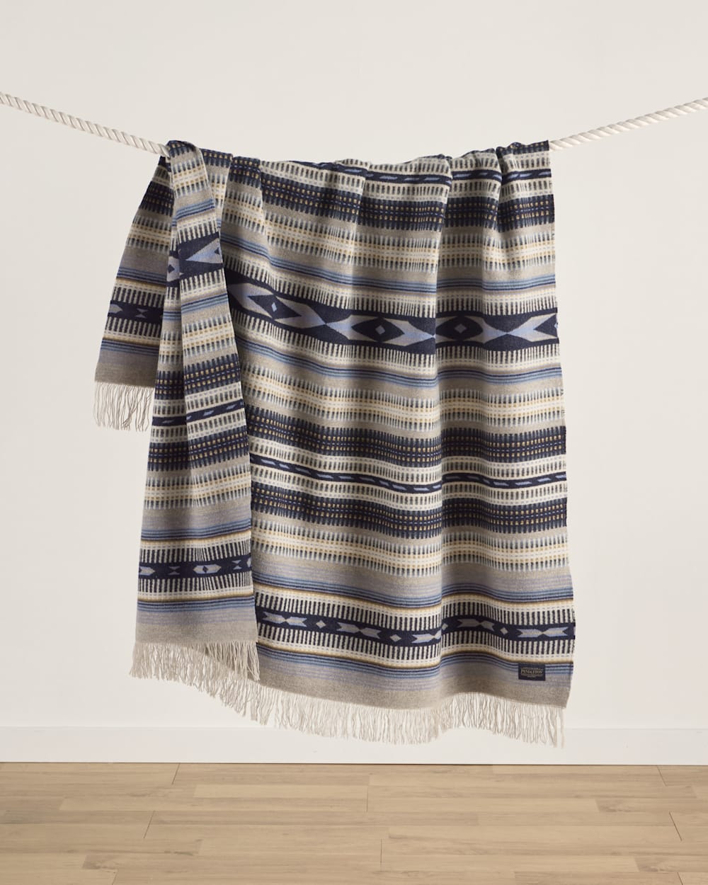 ALTERNATE VIEW OF RIO BRAVO THROW IN BLUE STRIPE image number 5