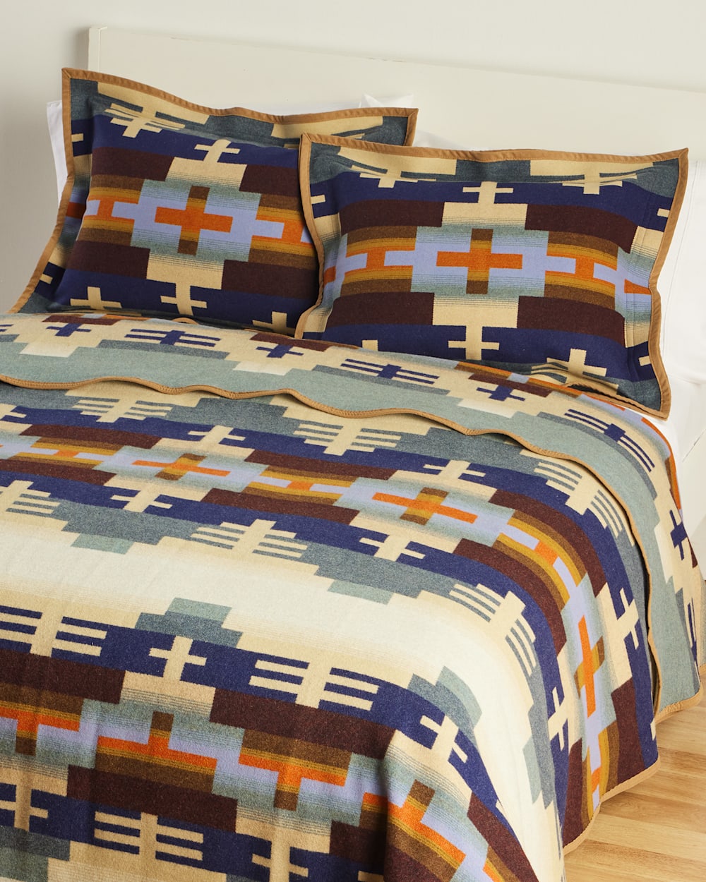ALTERNATE VIEW OF SHIPROCK SHAM IN BLUE/TAN MIX image number 3