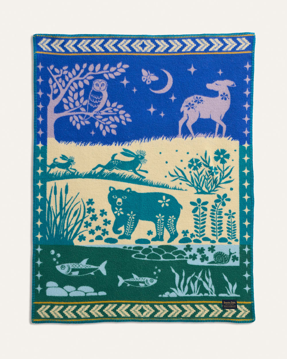 ALTERNATE VIEW OF FOLK FOREST CRIB BLANKET IN BLUE MULTI image number 1