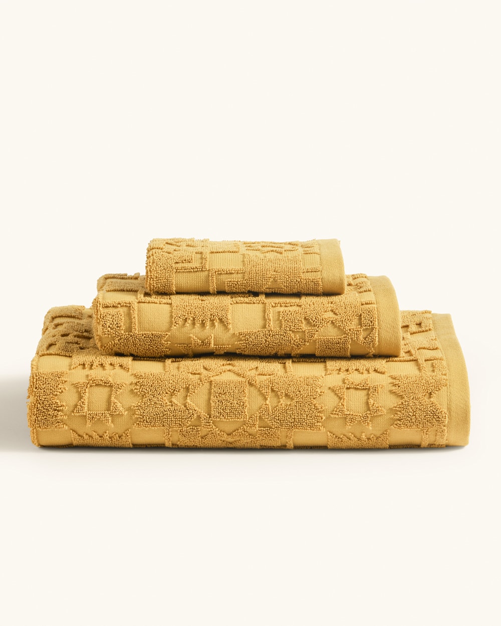 SCULPTED TOWEL COLLECTION IN OCHRE image number 1