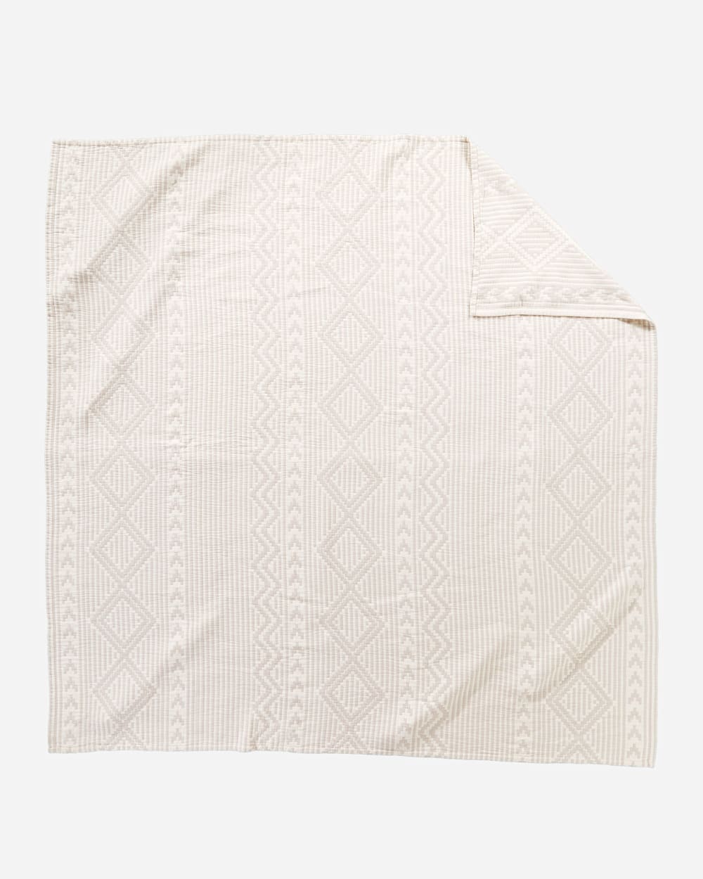 ALTERNATE VIEW OF GANADO COTTON MATELASSE COVERLET COLLECTION IN BEIGE image number 4