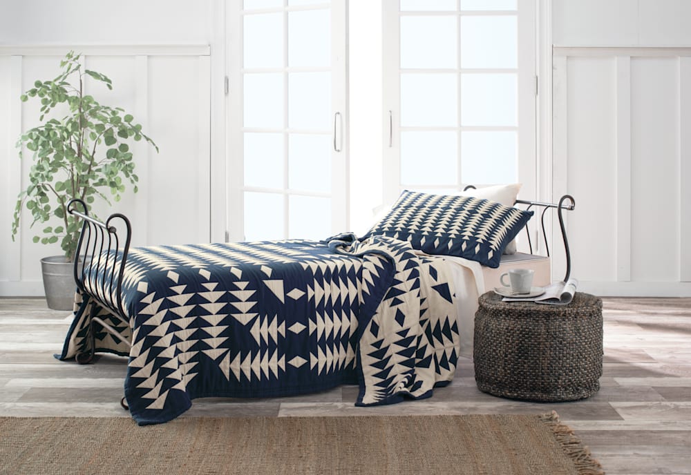 ALTERNATE VIEW OF MIDNIGHT NOVA COTTON MATELASSE COVERLET COLLECTION IN MIDNIGHT NOVA image number 2