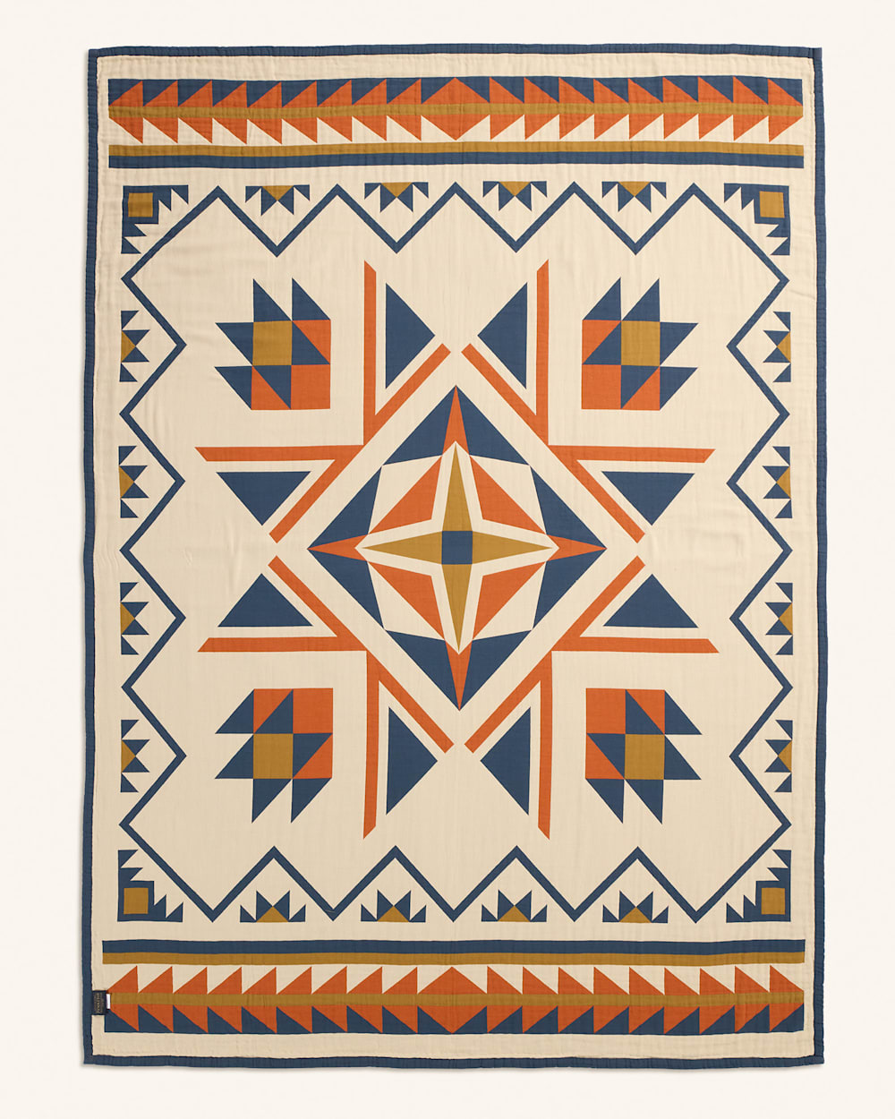 QUILTED STAR COTTON MATELASSE COVERLET COLLECTION IN INDIGO image number 4