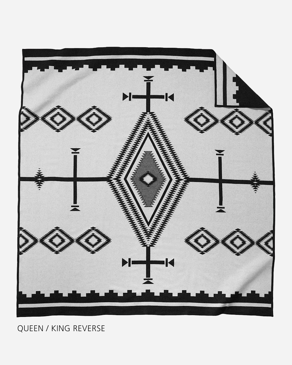 ALTERNATE VIEW OF LOS OJOS JACQUARD BEDDING COLLECTION IN BLACK/WHITE image number 4