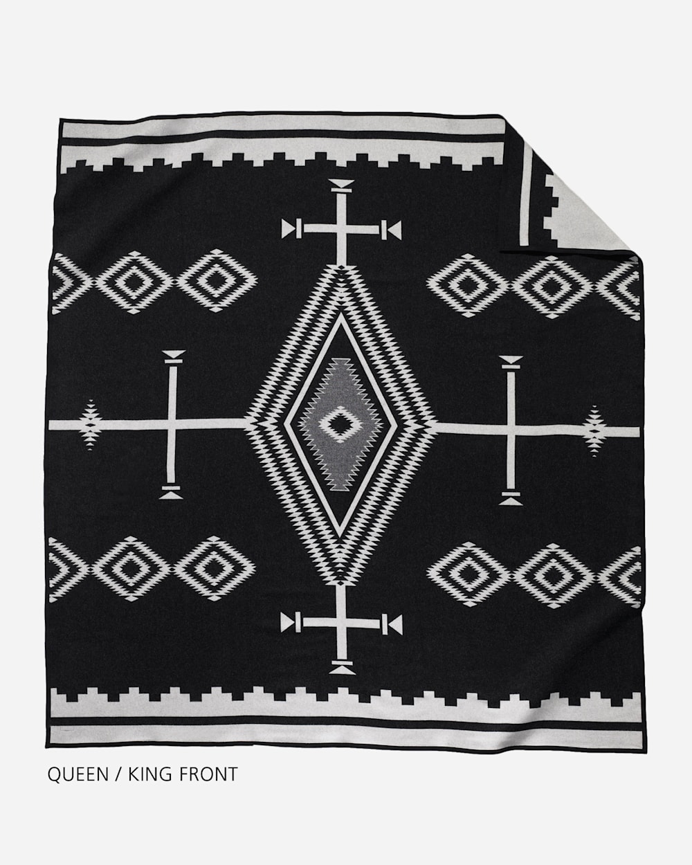 ALTERNATE VIEW OF LOS OJOS JACQUARD BEDDING COLLECTION IN BLACK/WHITE image number 5