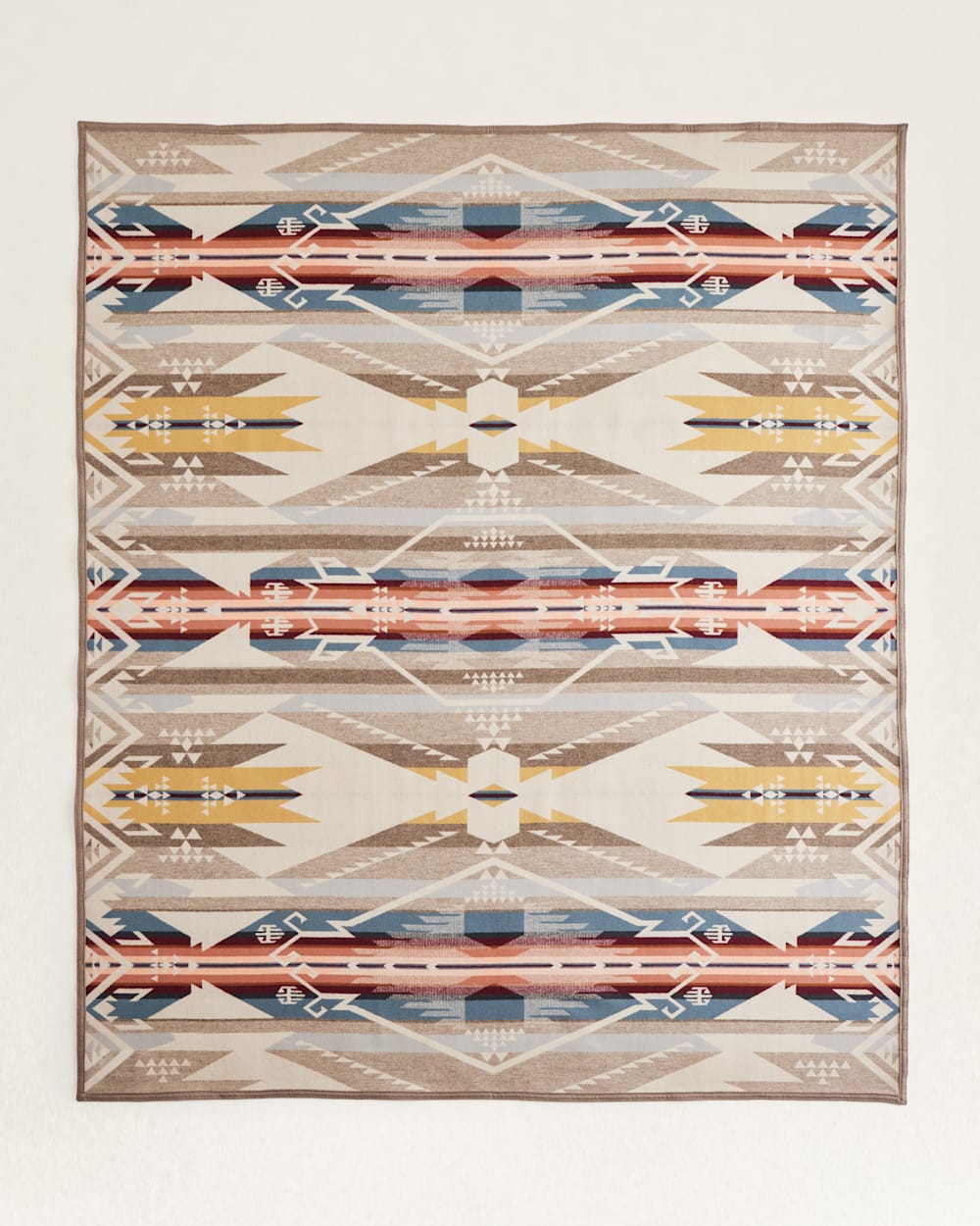 ALTERNATE VIEW OF WHITE SANDS JACQUARD BEDDING COLLECTION IN TAN image number 3