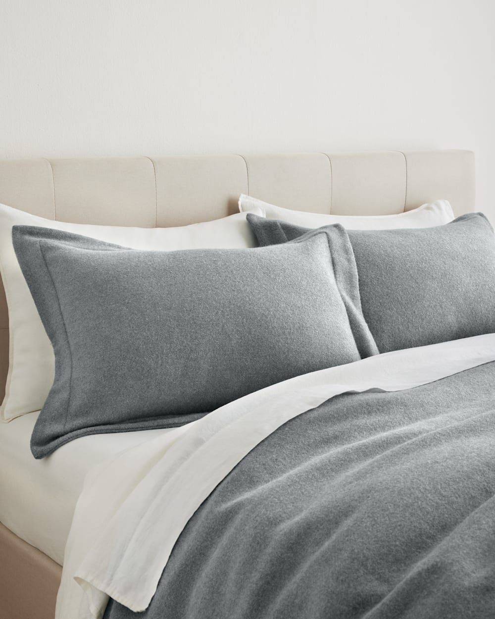 ECO-WISE WOOL SOLID BEDDING COLLECTION IN GREY HEATHER image number 1