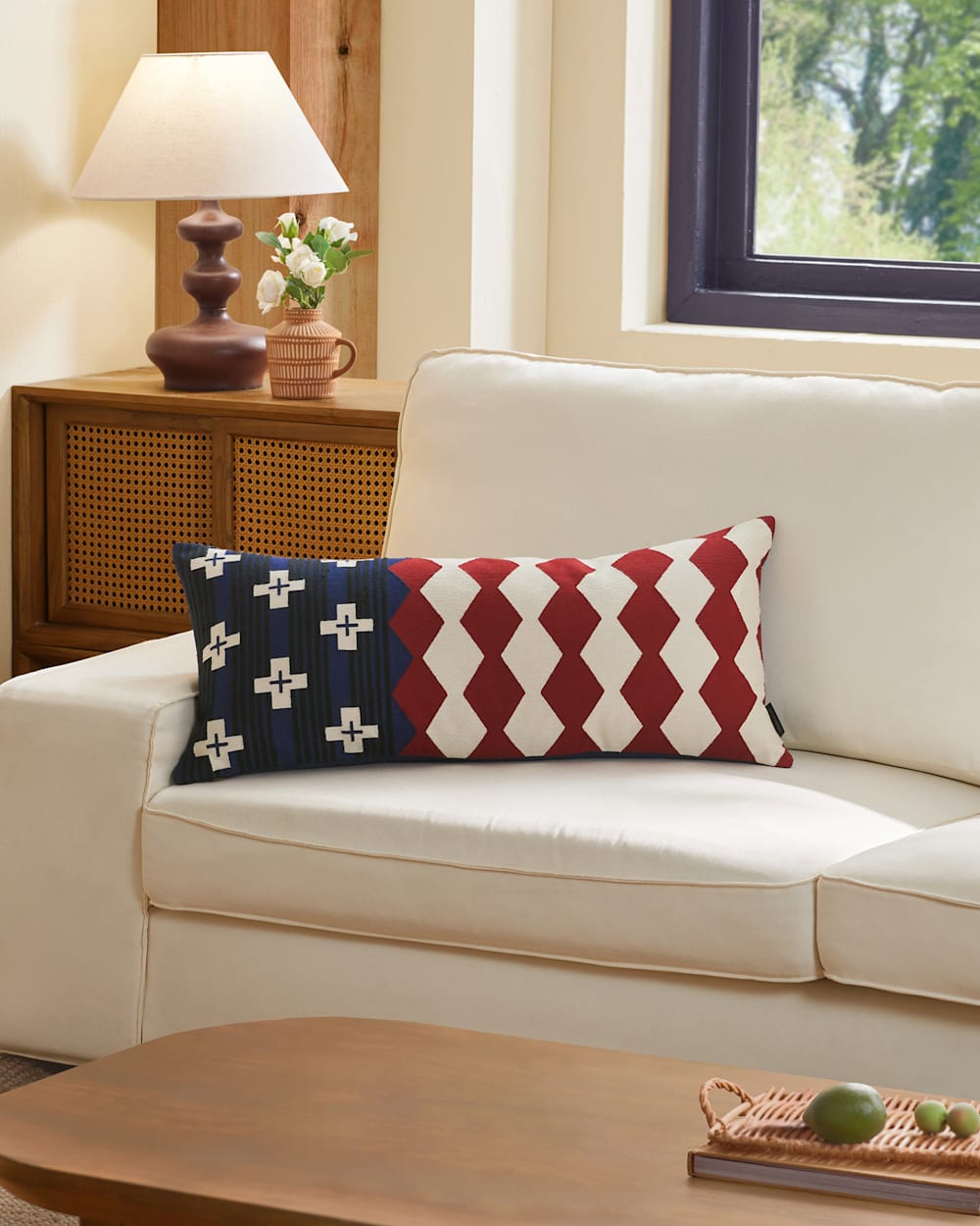 BRAVE STAR EMBROIDERED HUG PILLOW IN NAVY image number 1
