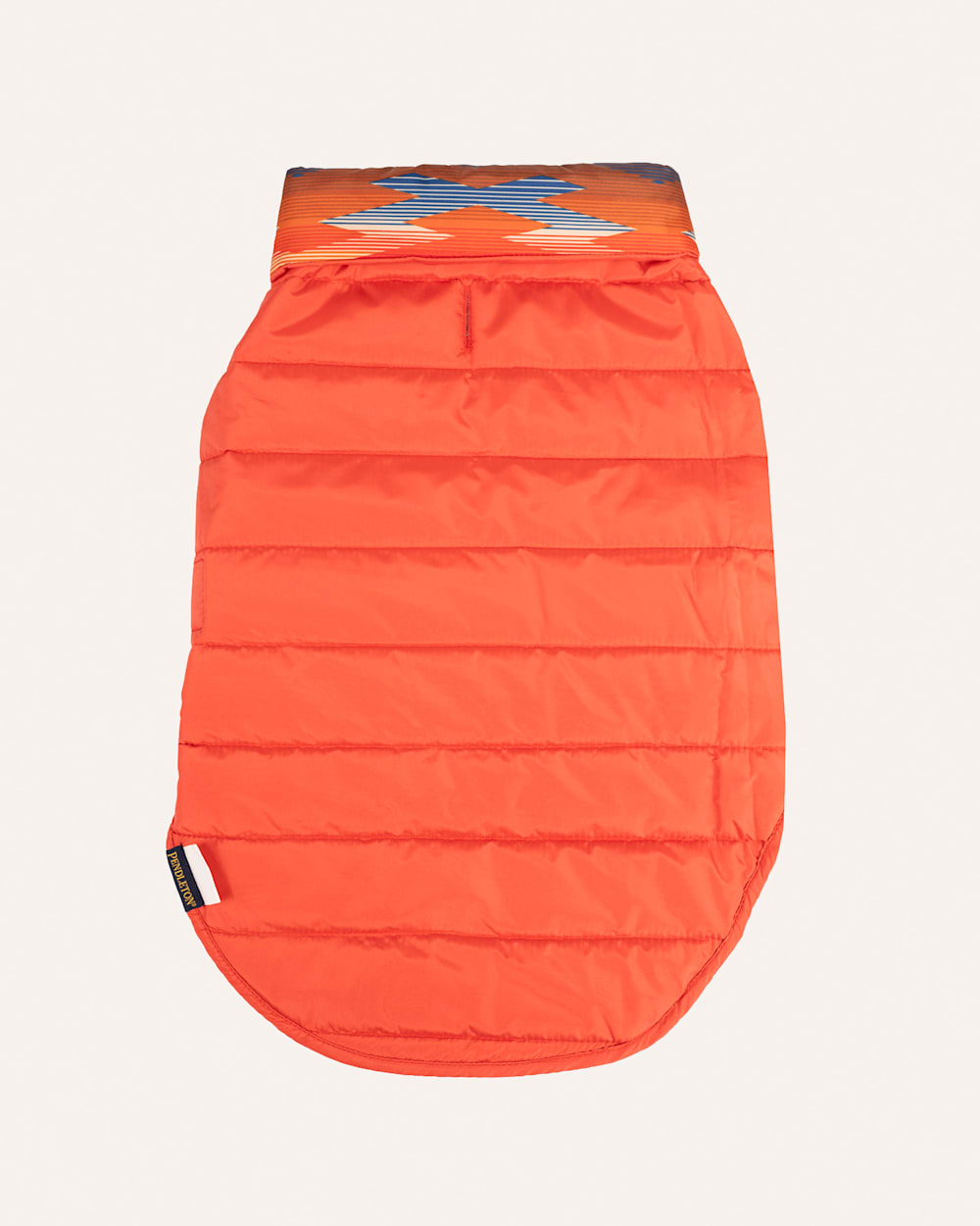 ALTERNATE VIEW OF CROWN POINT PET PUFFER COAT IN ORANGE MULTI image number 5