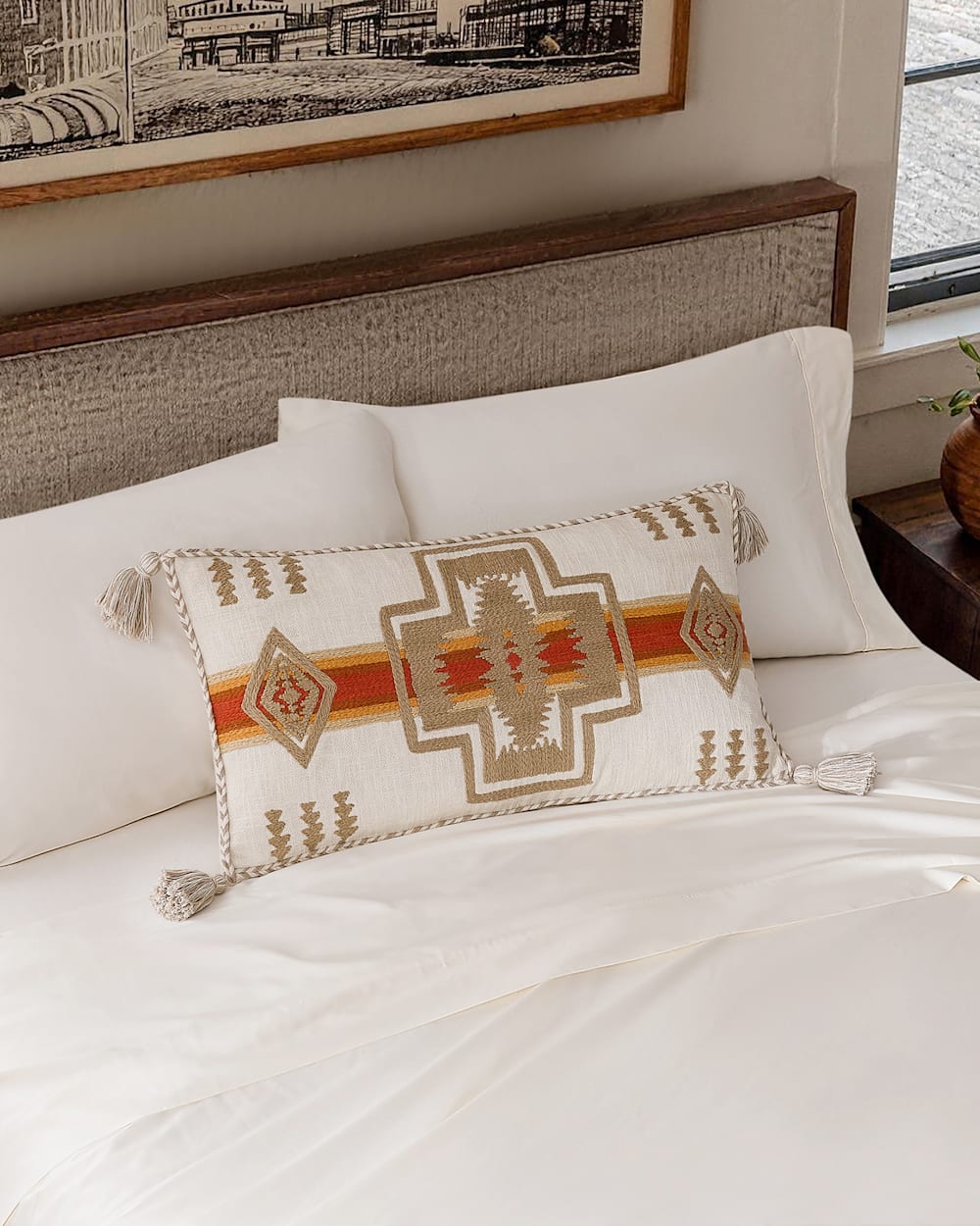 ALTERNATE VIEW OF HARDING EMBROIDERED HUG PILLOW IN IVORY MULTI image number 2