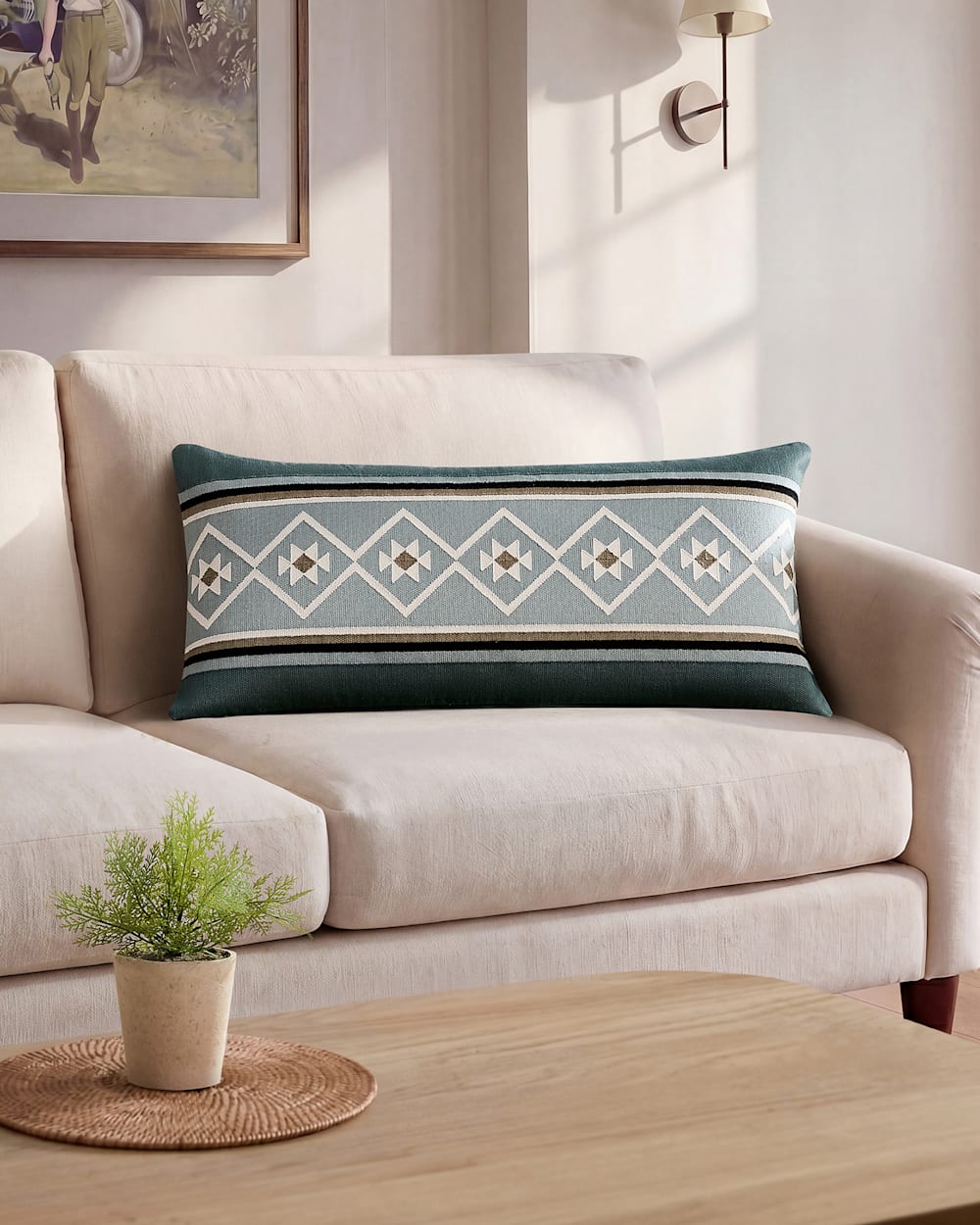 QUILTED STAR HUG PILLOW IN BALSAM GREEN image number 1