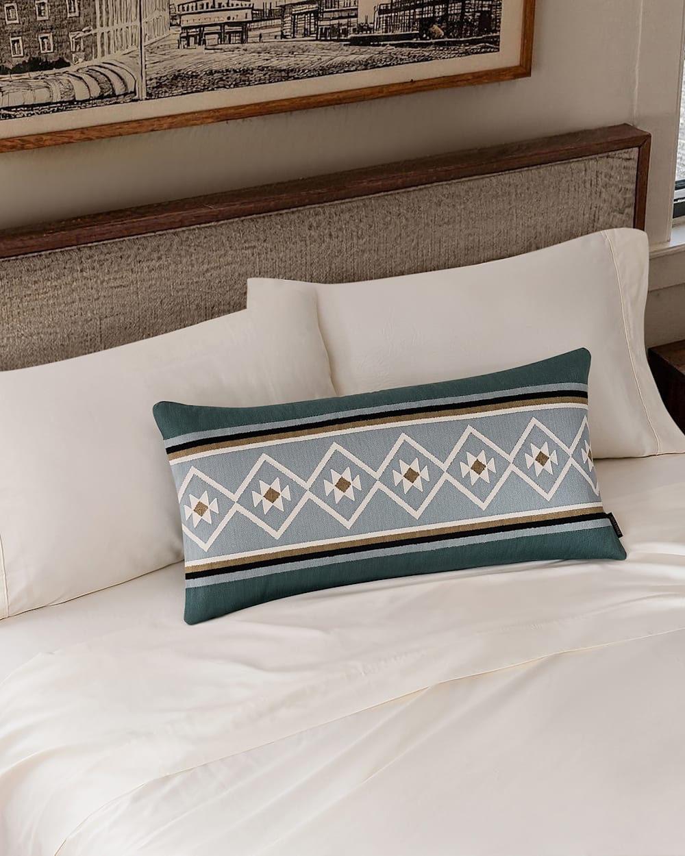 ALTERNATE VIEW OF QUILTED STAR HUG PILLOW IN BALSAM GREEN image number 2