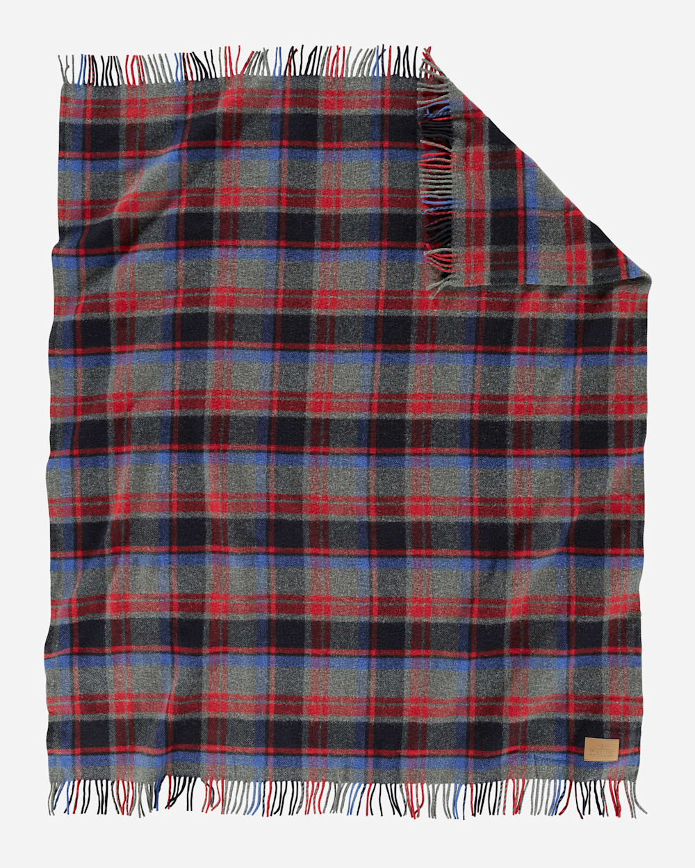 FLAT VIEW OF MOTOR ROBE WITH LEATHER CARRIER IN BROOKINGS PLAID image number 2