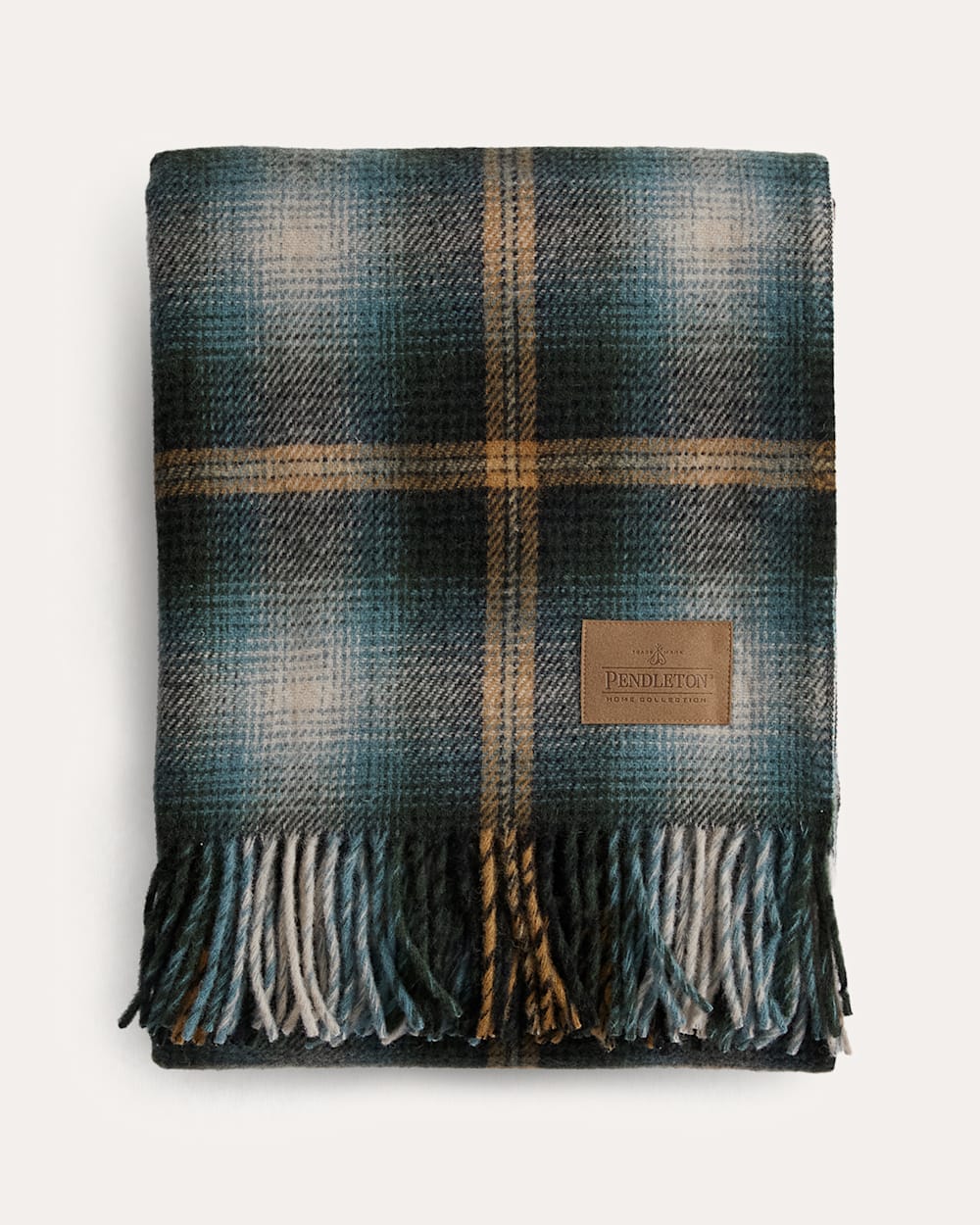 ALTERNATE VIEW OF MOTOR ROBE THROW WITH LEATHER CARRIER IN TOWNSEND PLAID image number 2