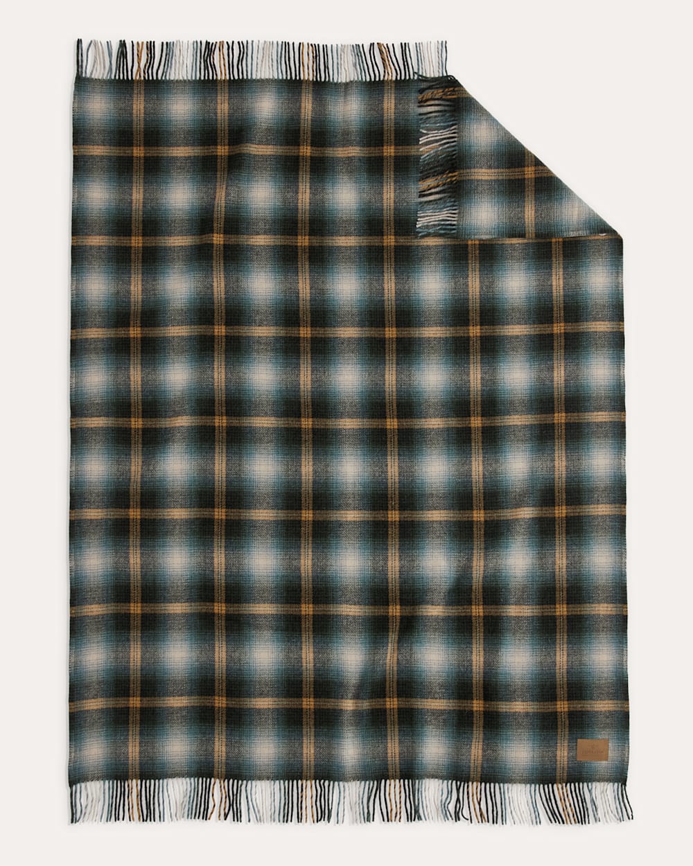 ALTERNATE VIEW OF MOTOR ROBE THROW WITH LEATHER CARRIER IN TOWNSEND PLAID image number 4