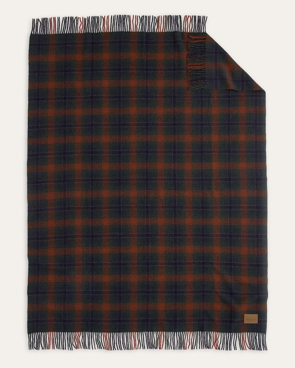 ALTERNATE VIEW OF MOTOR ROBE THROW WITH LEATHER CARRIER IN JACKSONVILLE PLAID image number 3
