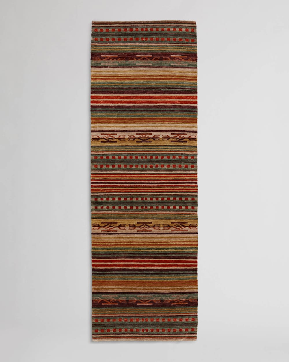 HANDMADE CHIMAYO RUG IN CORAL/NATURAL STRIPE image number 2