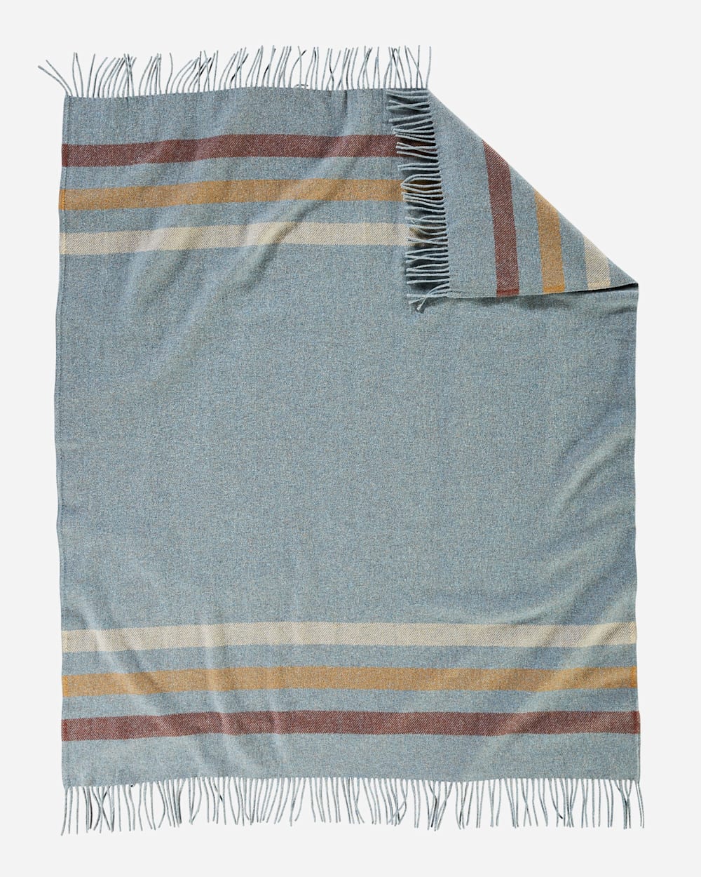 Eco-Wise Wool Fringed Throw - Shale Stripe