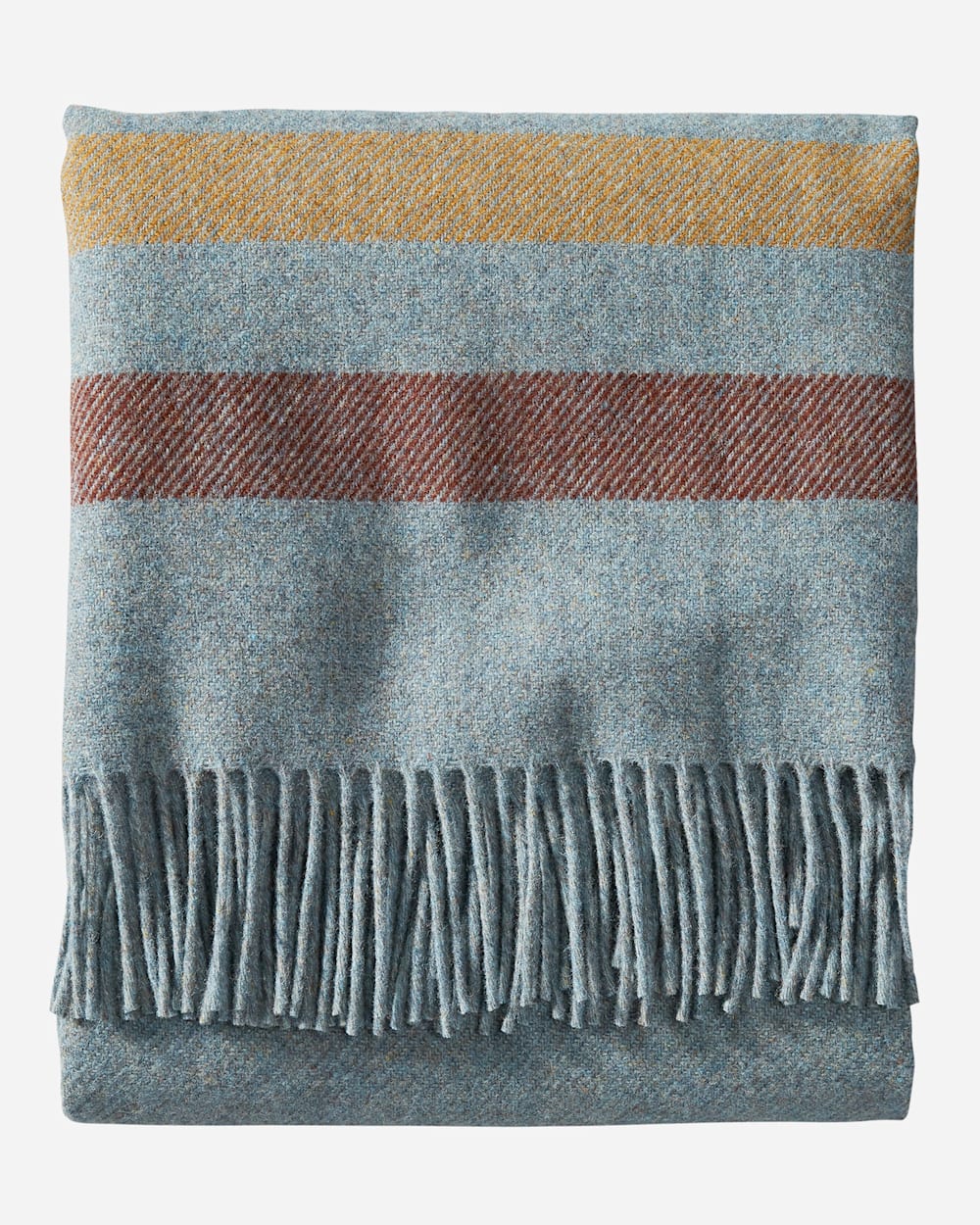 Eco-Wise Wool Fringed Throw - Shale Stripe — image 2