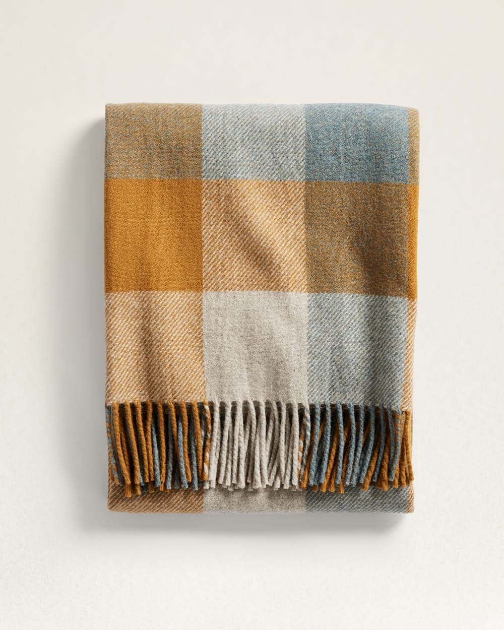ALTERNATE VIEW OF ECO-WISE WOOL FRINGED THROW IN SHALE/COPPER image number 2