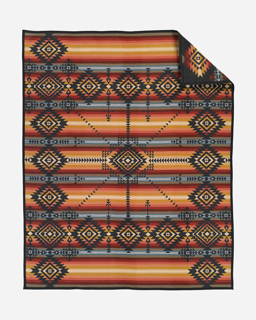 ADDITIONAL VIEW OF PUEBLO DWELLING HERITAGE BLANKET IN DARK CHARCOAL image number 2