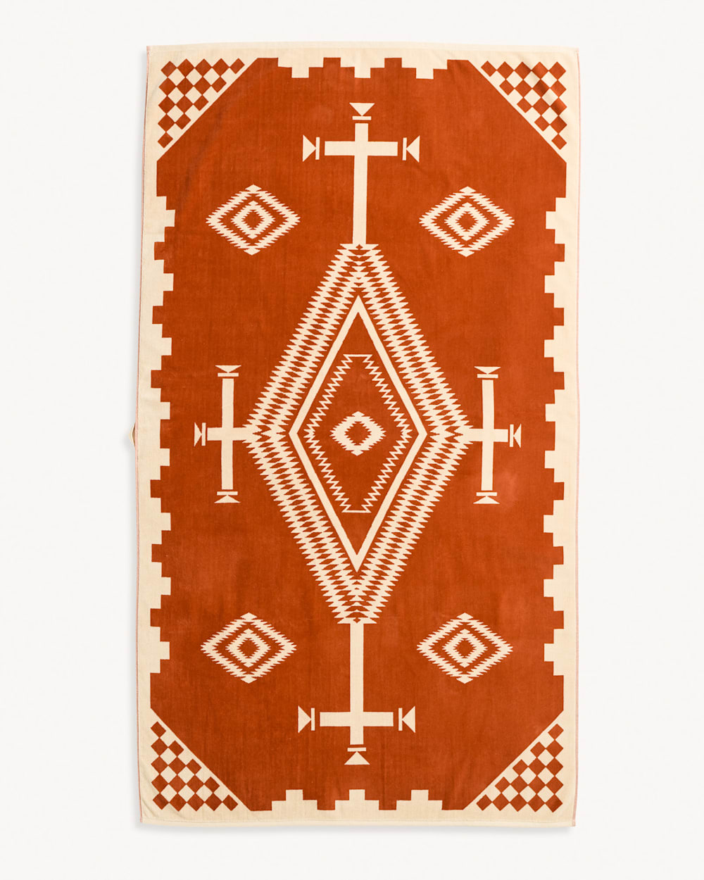 LOS OJOS SPA TOWEL IN CORAL/WHITE image number 1