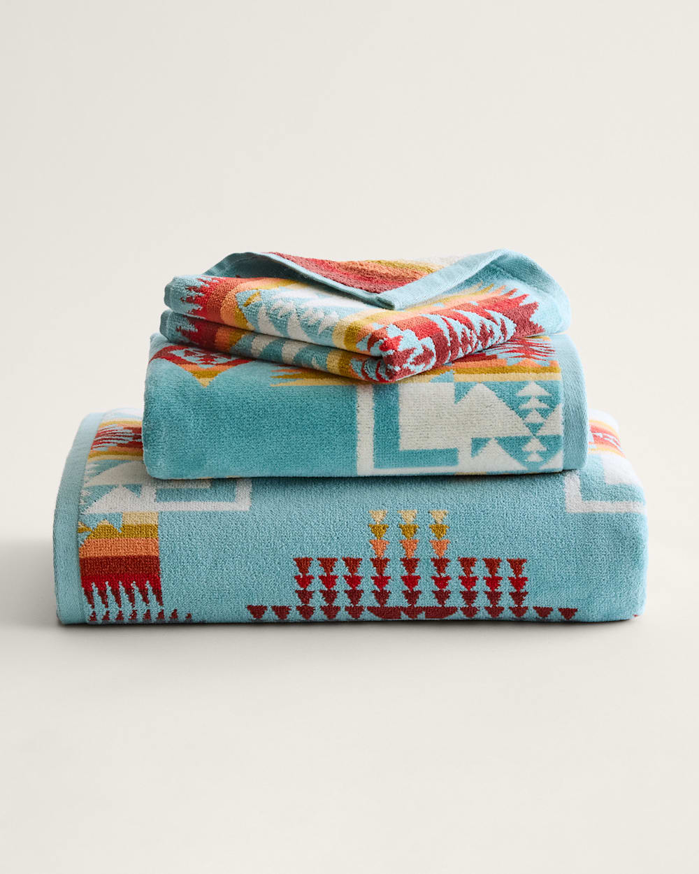 CHIEF JOSEPH TOWEL SET IN AQUA image number 1