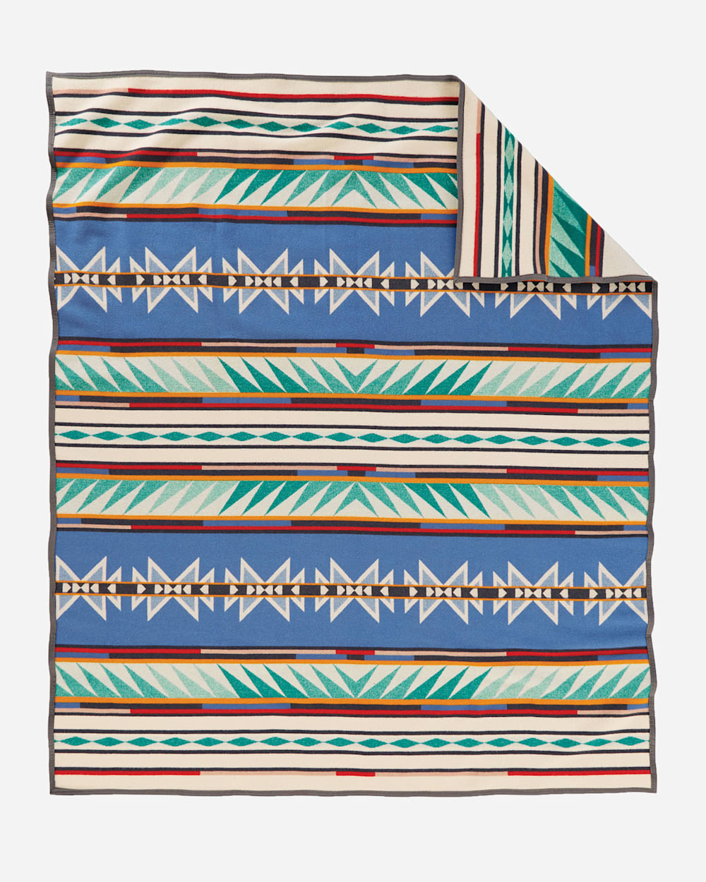 ADDITIONAL VIEW OF TURQUOISE RIDGE BLANKET IN TURQUOISE image number 2