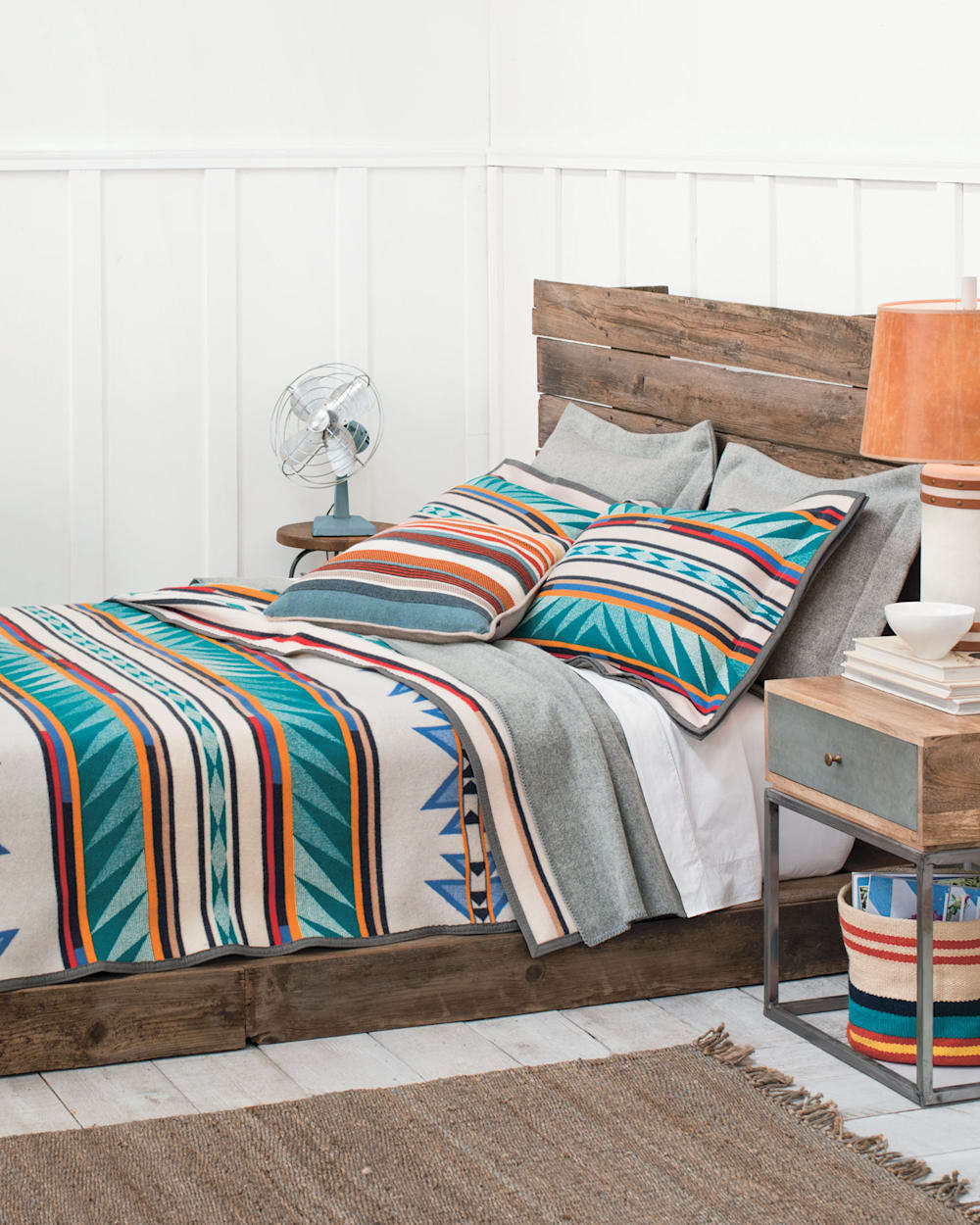 ADDITIONAL VIEW OF TURQUOISE RIDGE BLANKET IN TURQUOISE image number 3