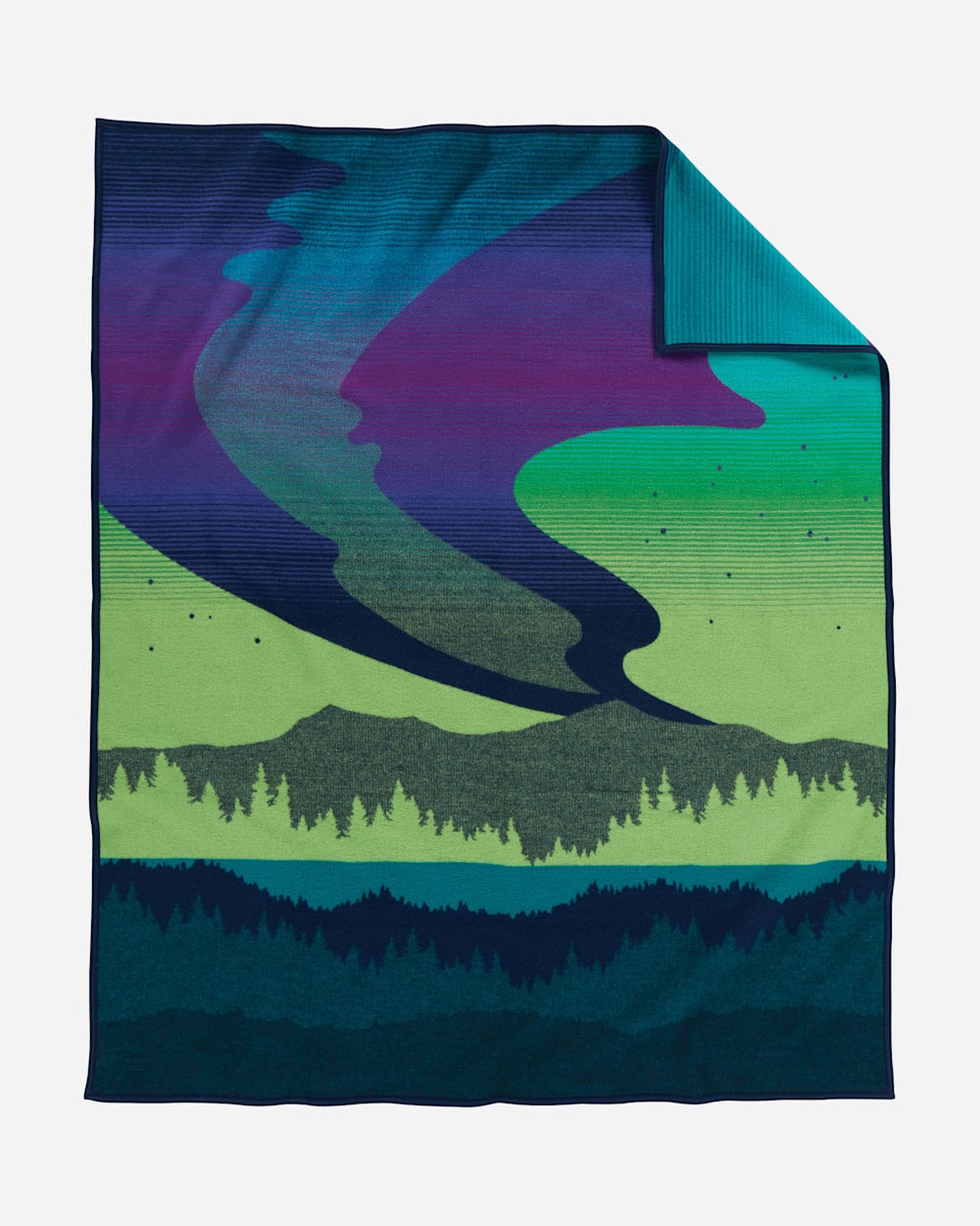 ALTERNATE VIEW OF NORTHERN LIGHTS BLANKET IN NAVY image number 2