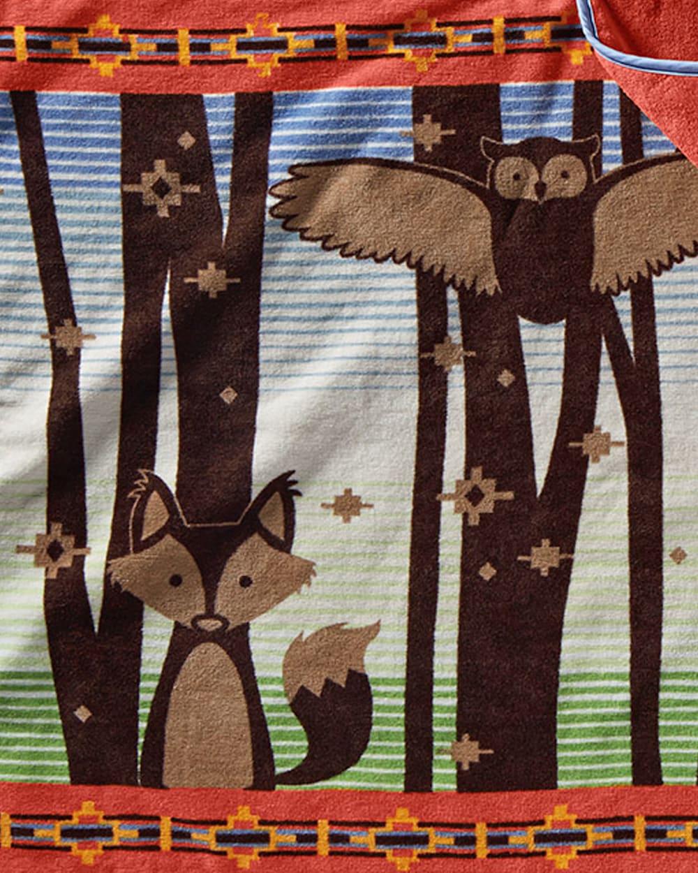 ALTERNATE VIEW OF WOODLAND NEIGHBORS HOODED TOWEL IN MULTI image number 2