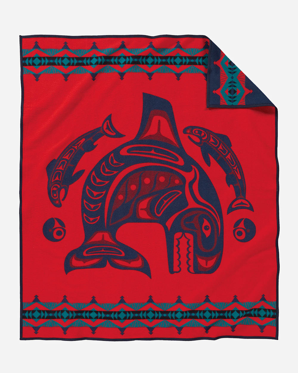 ADDITIONAL VIEW OF SEA CHIEF BLANKET IN NAVY/RED image number 2