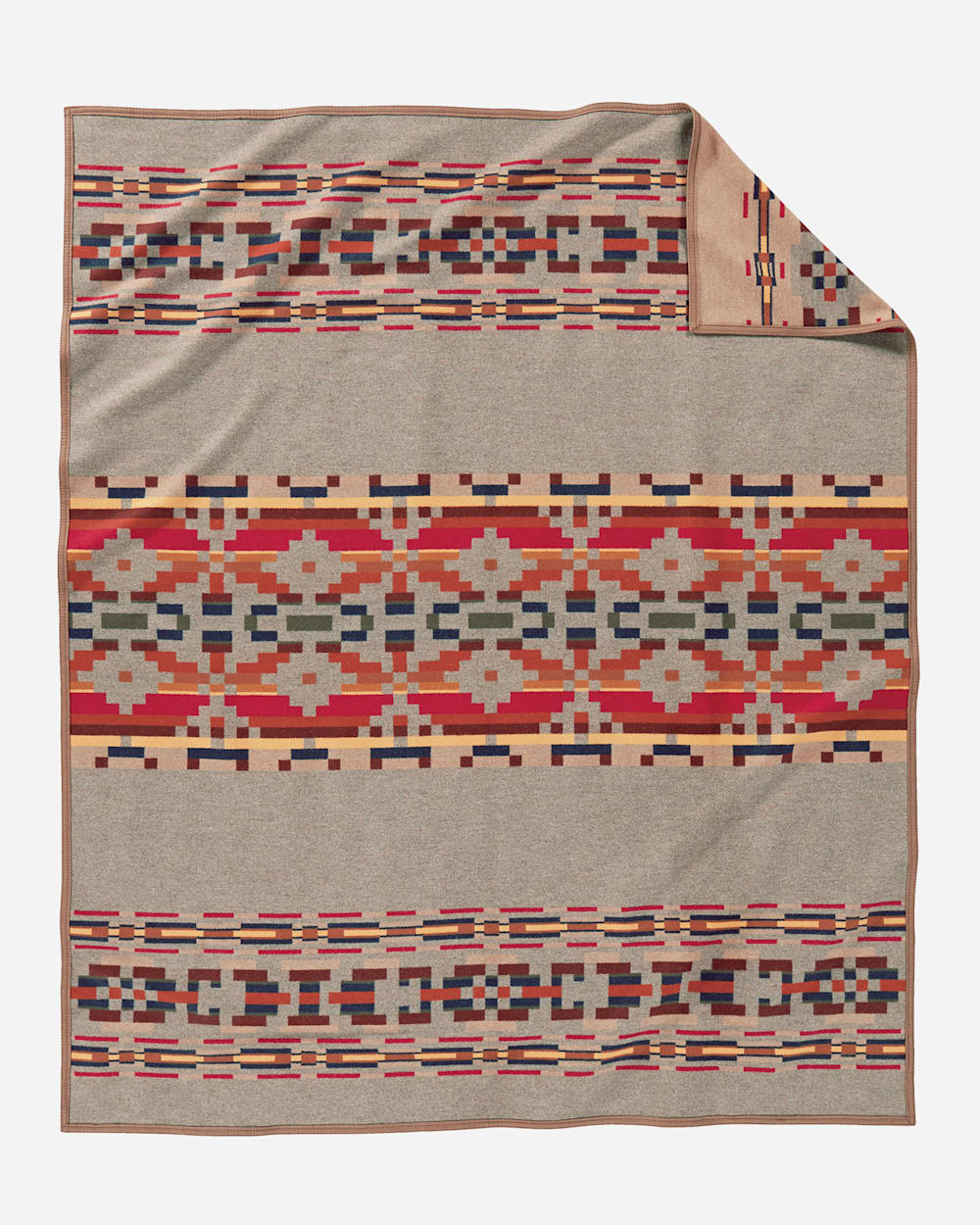 ADDITIONAL VIEW OF PAINTED HILLS BLANKET IN TAUPE image number 2